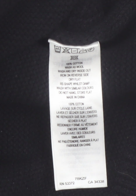 French Connection Women's Black Cotton Crew Neck Jumper Size S