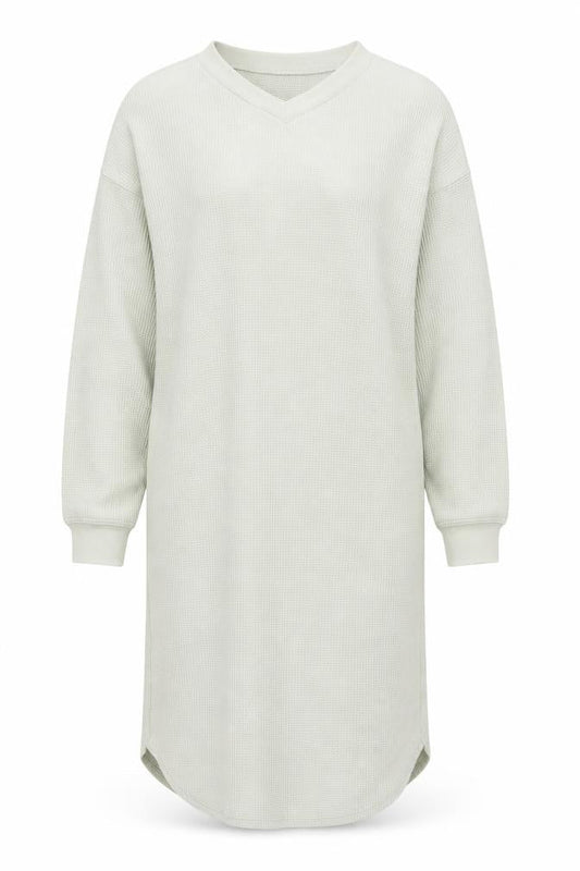 Uniqlo Women’s Grey Knit V-Neck Long Sleeve T-Shirt Dress XS