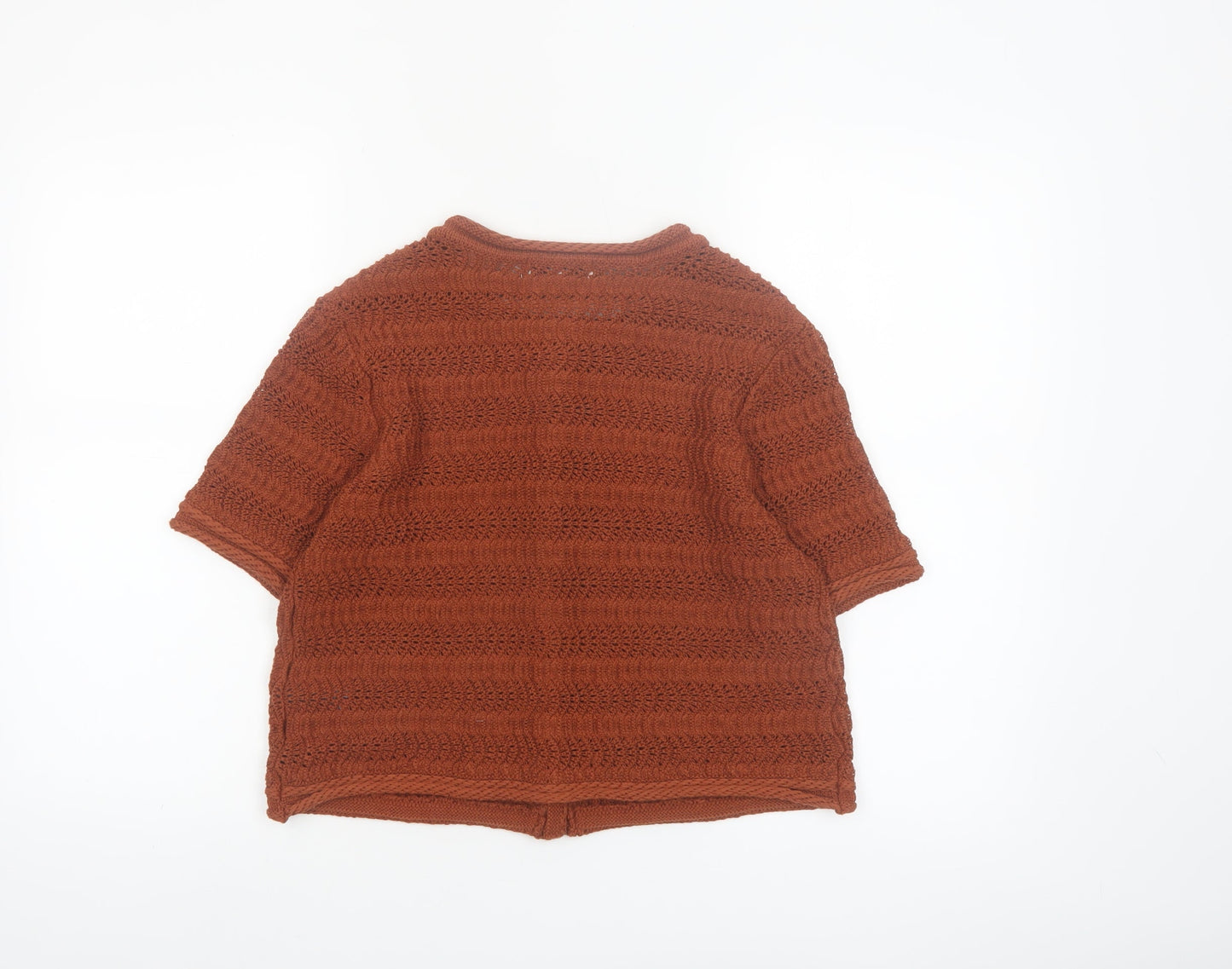 Marks and Spencer Women's Brown Knit Short Sleeve Cardigan M