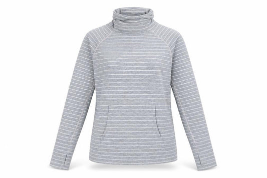 GapFit Women Grey Striped Long Sleeve High Neck Performance Top M
