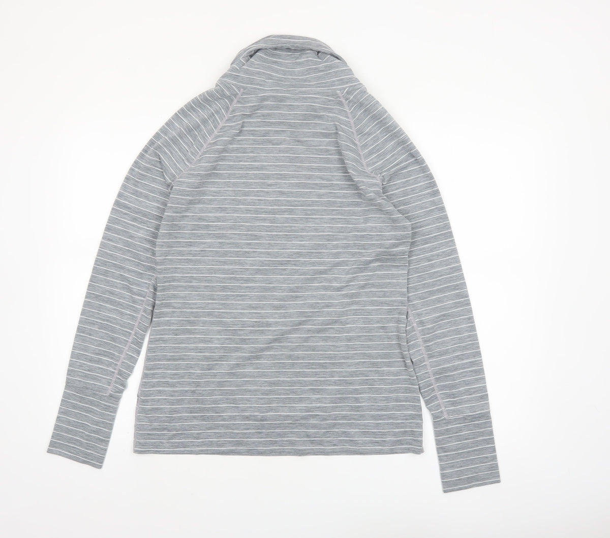 GapFit Women Grey Striped Long Sleeve High Neck Performance Top M