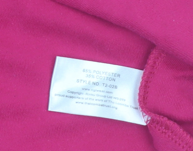 TIGI Womens Pink Short Sleeve Embroidered Round Neck T-Shirt Size 18/20