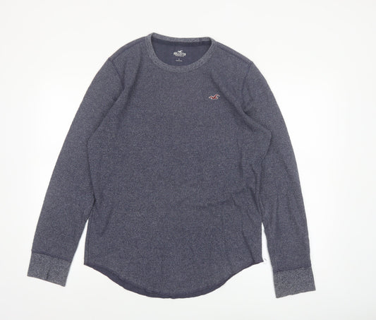 Hollister Men's Blue Long Sleeve Knit Casual Top Size L