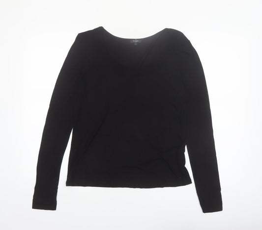 Hobbs Women’s Black Long Sleeve Viscose Scoop Neck Top Size L