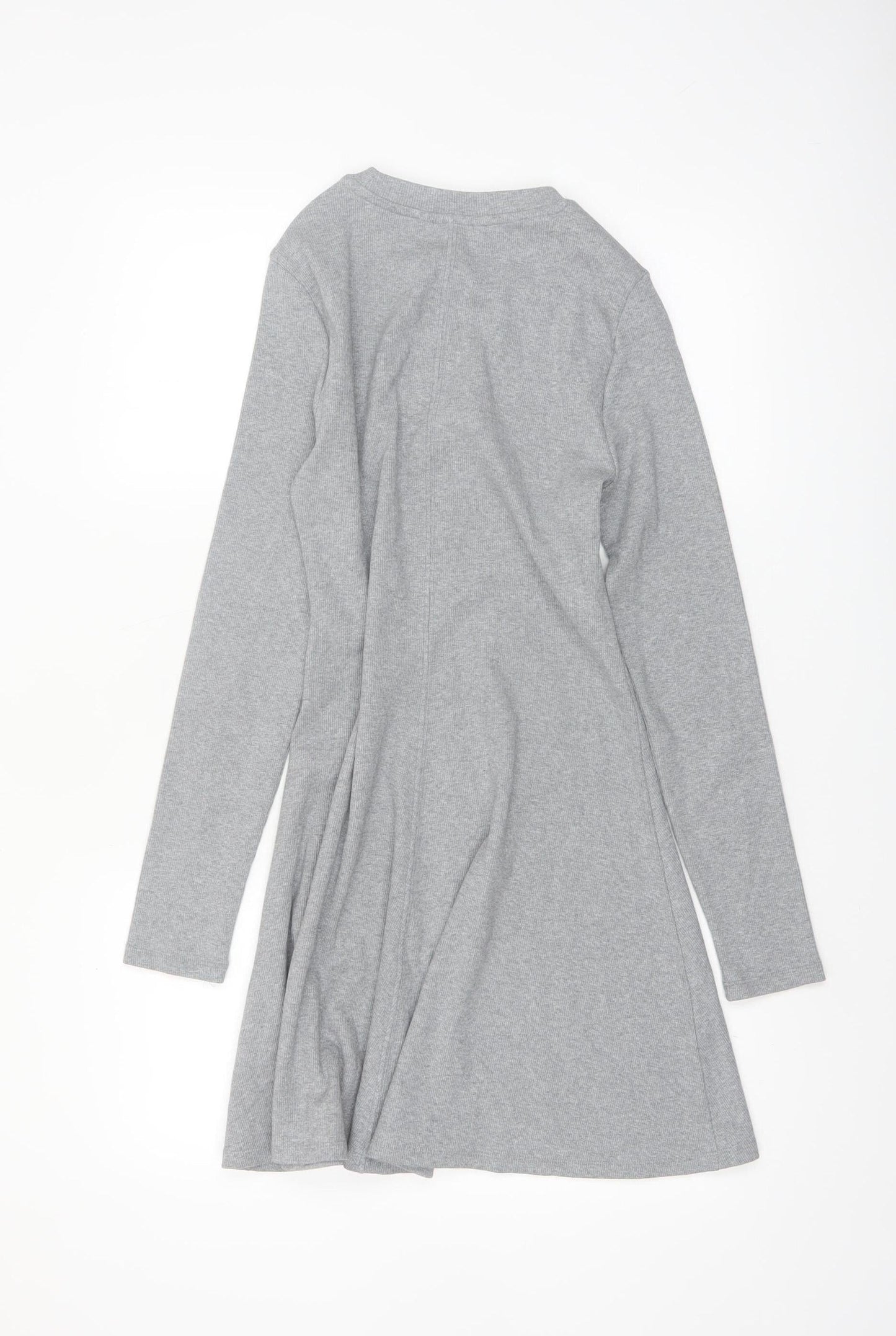 Marks and Spencer Women’s Grey Fit & Flare Long Sleeve Jersey Dress Size 8