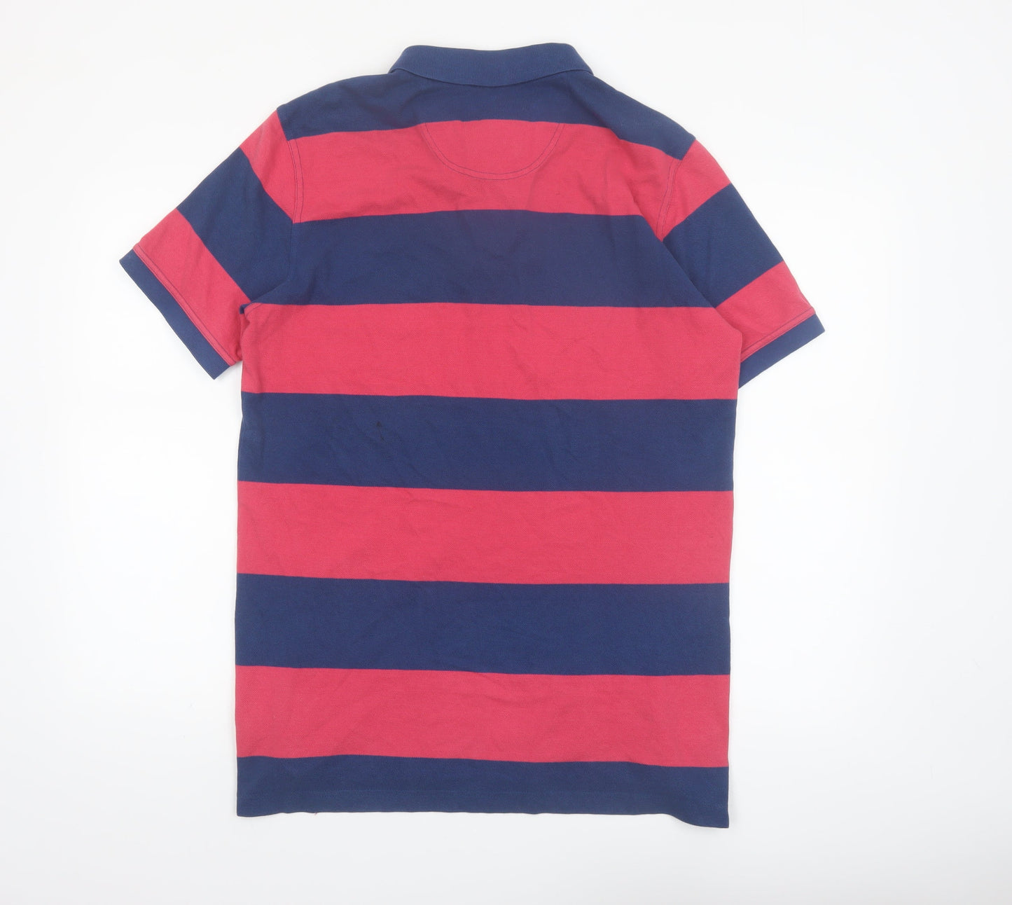 Crew Clothing Co. Men's Red Navy Striped Polo Shirt Size M