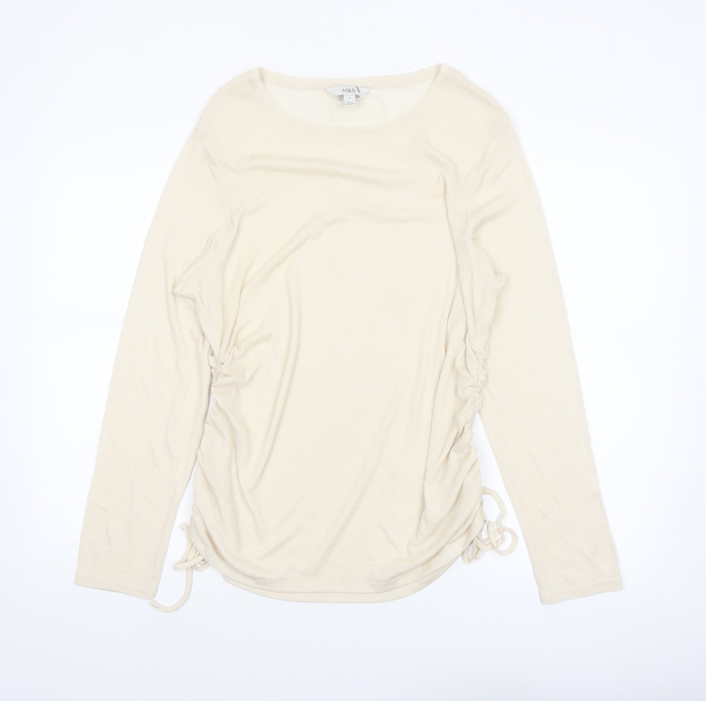 Marks and Spencer Women’s Ivory Long Sleeve Jersey Top Size 18