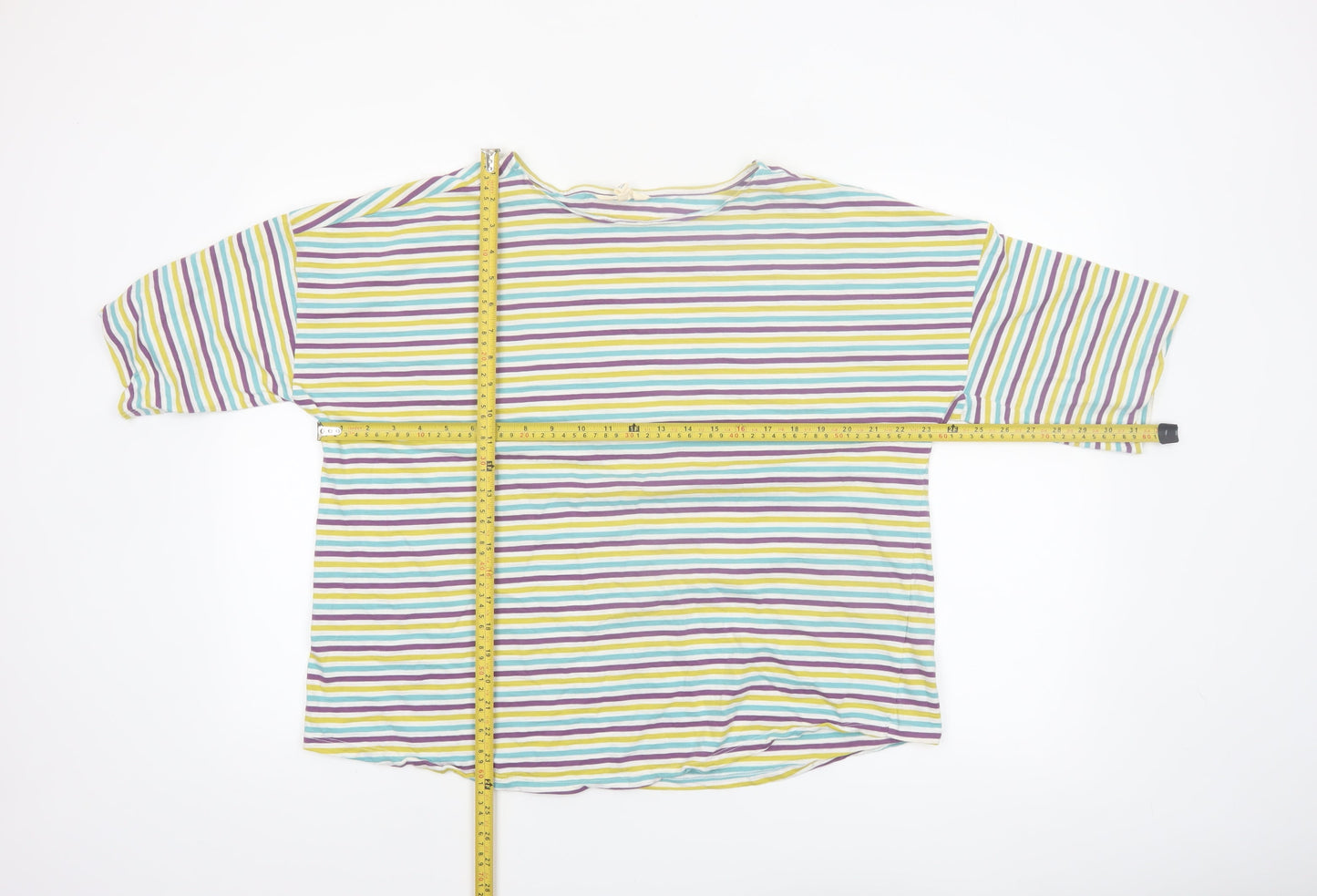 Seasalt Cornwall Women’s Multicoloured Striped Organic Cotton T-Shirt UK 18