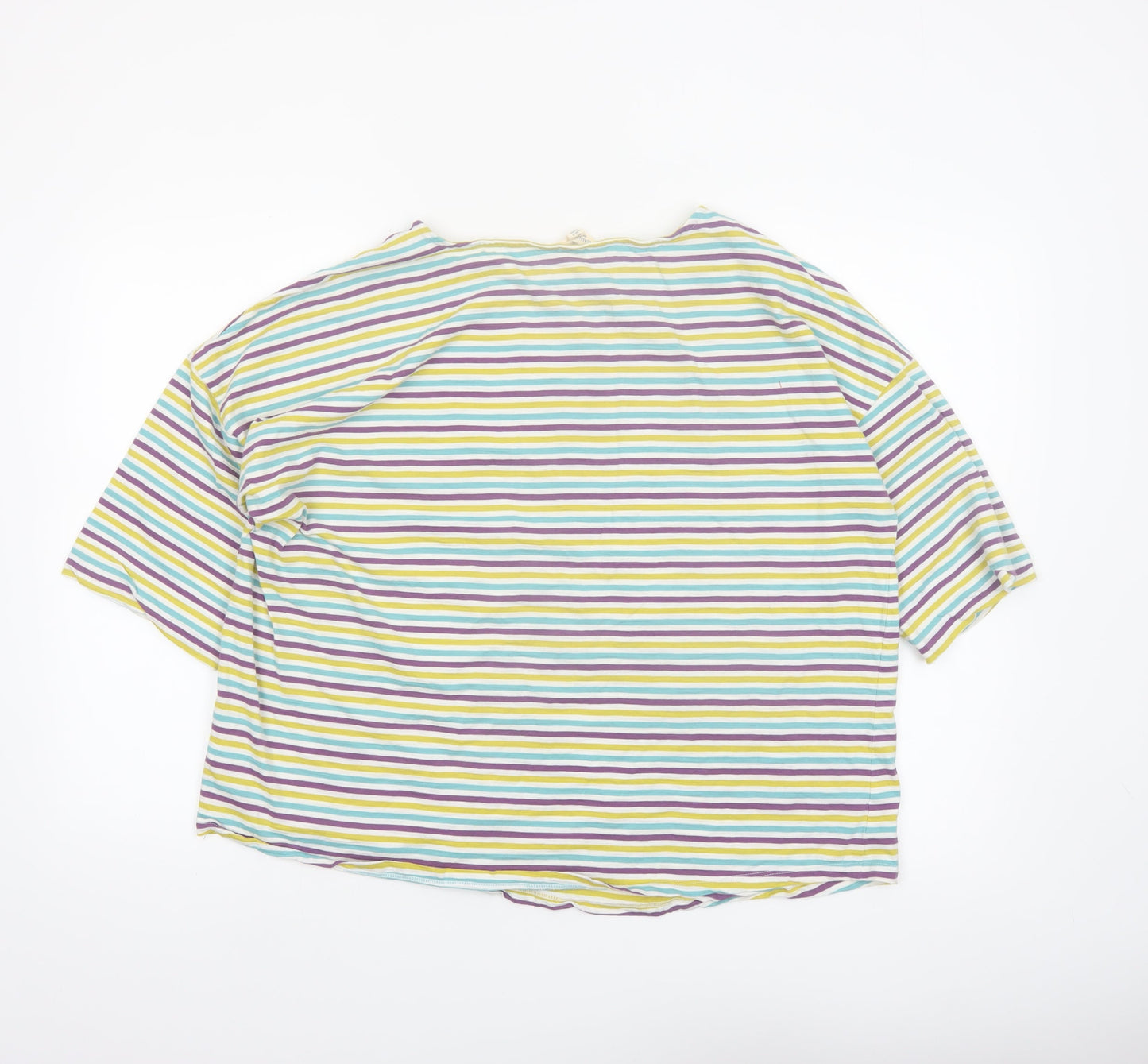 Seasalt Cornwall Women’s Multicoloured Striped Organic Cotton T-Shirt UK 18