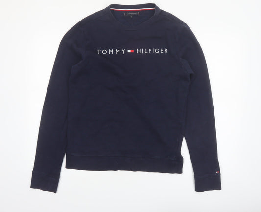 Tommy Hilfiger Men's Blue Logo Pullover Sweatshirt M