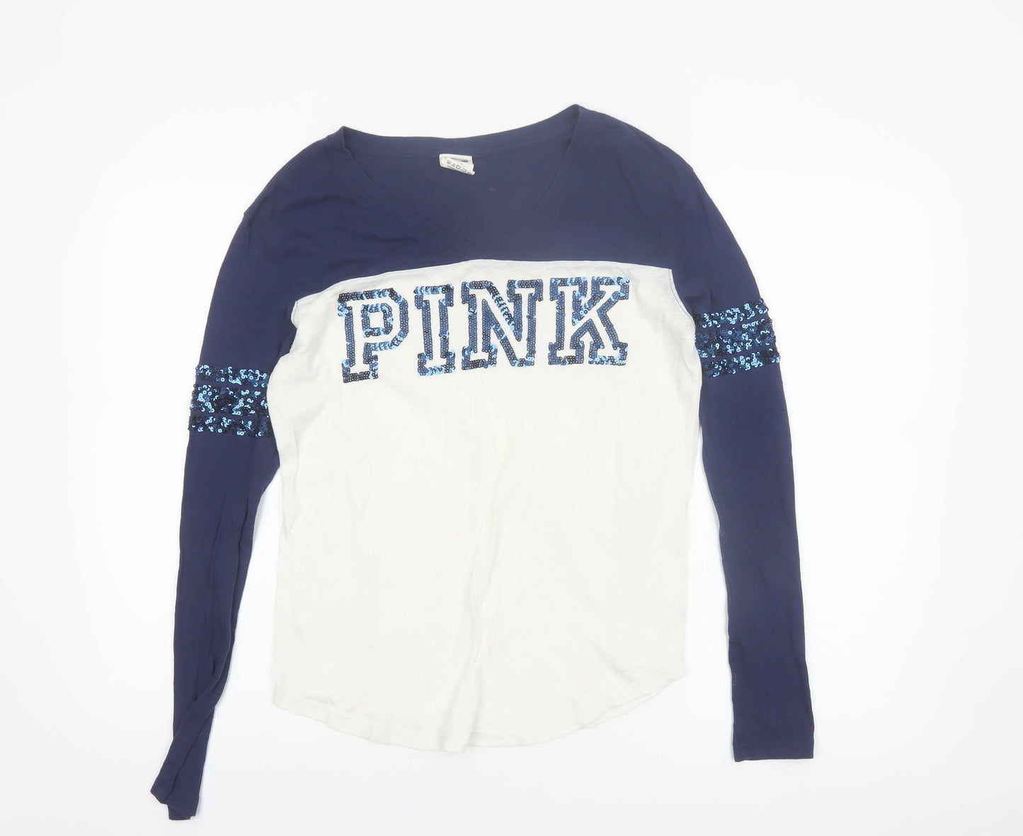 Victoria's Secret PINK Women's Multicoloured Sequin Long Sleeve T-Shirt Size S
