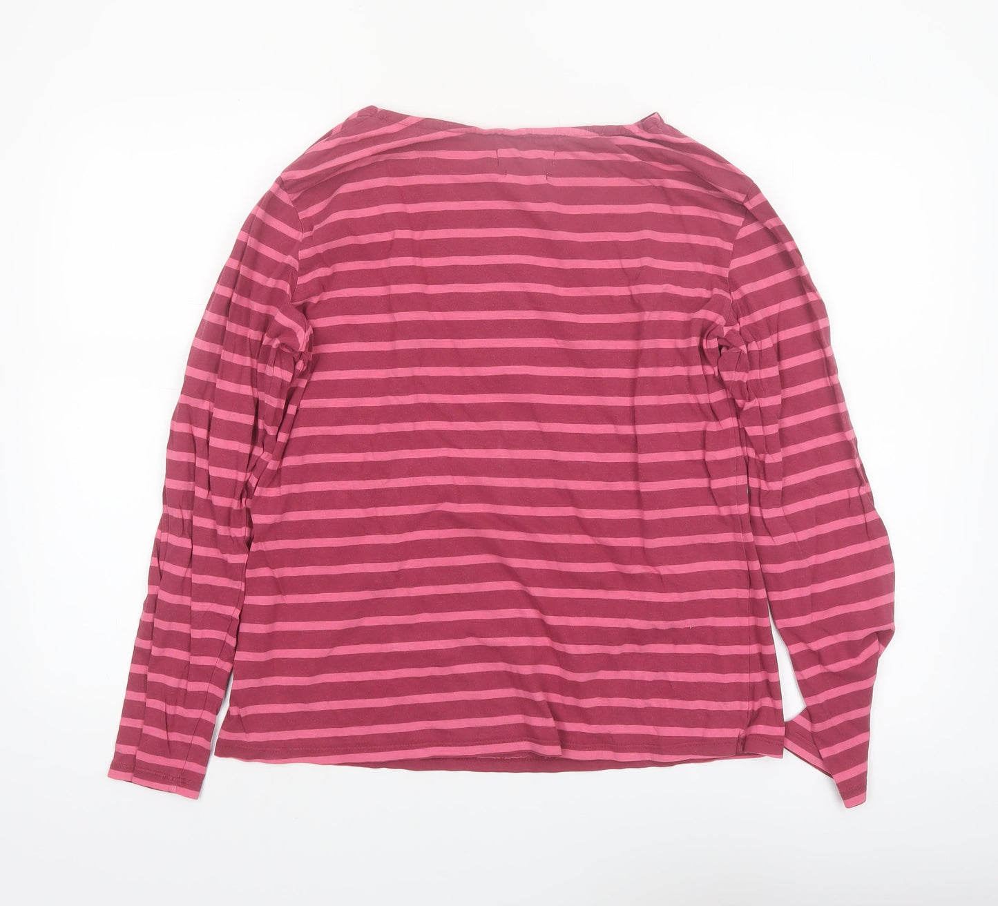 Seasalt Women’s Pink Striped Organic Cotton Long Sleeve Top Size 14
