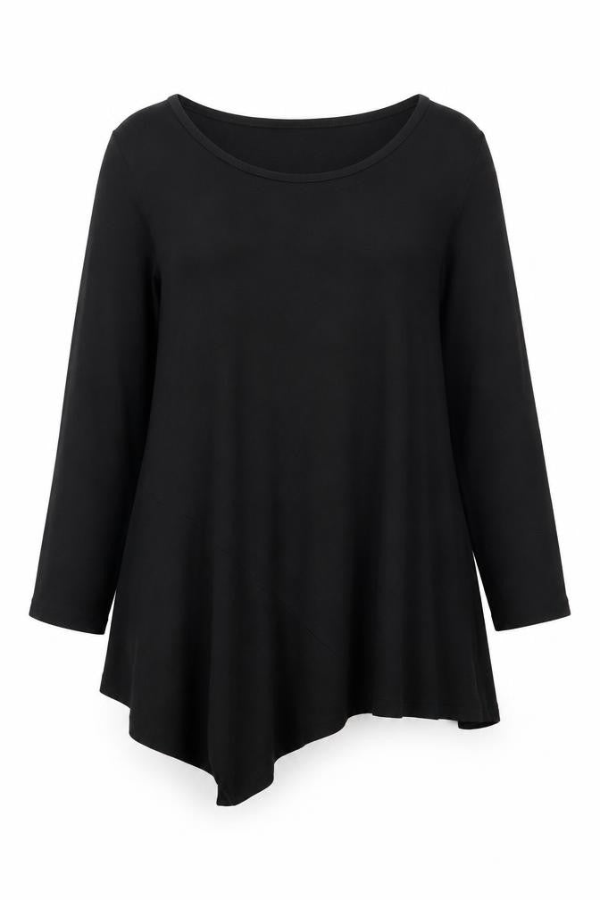 Phase Eight Women's Black Viscose Tunic Top UK 12 3/4 Sleeve