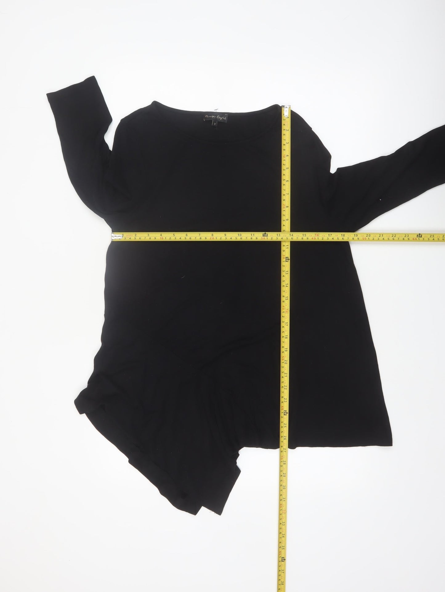 Phase Eight Women's Black Viscose Tunic Top UK 12 3/4 Sleeve