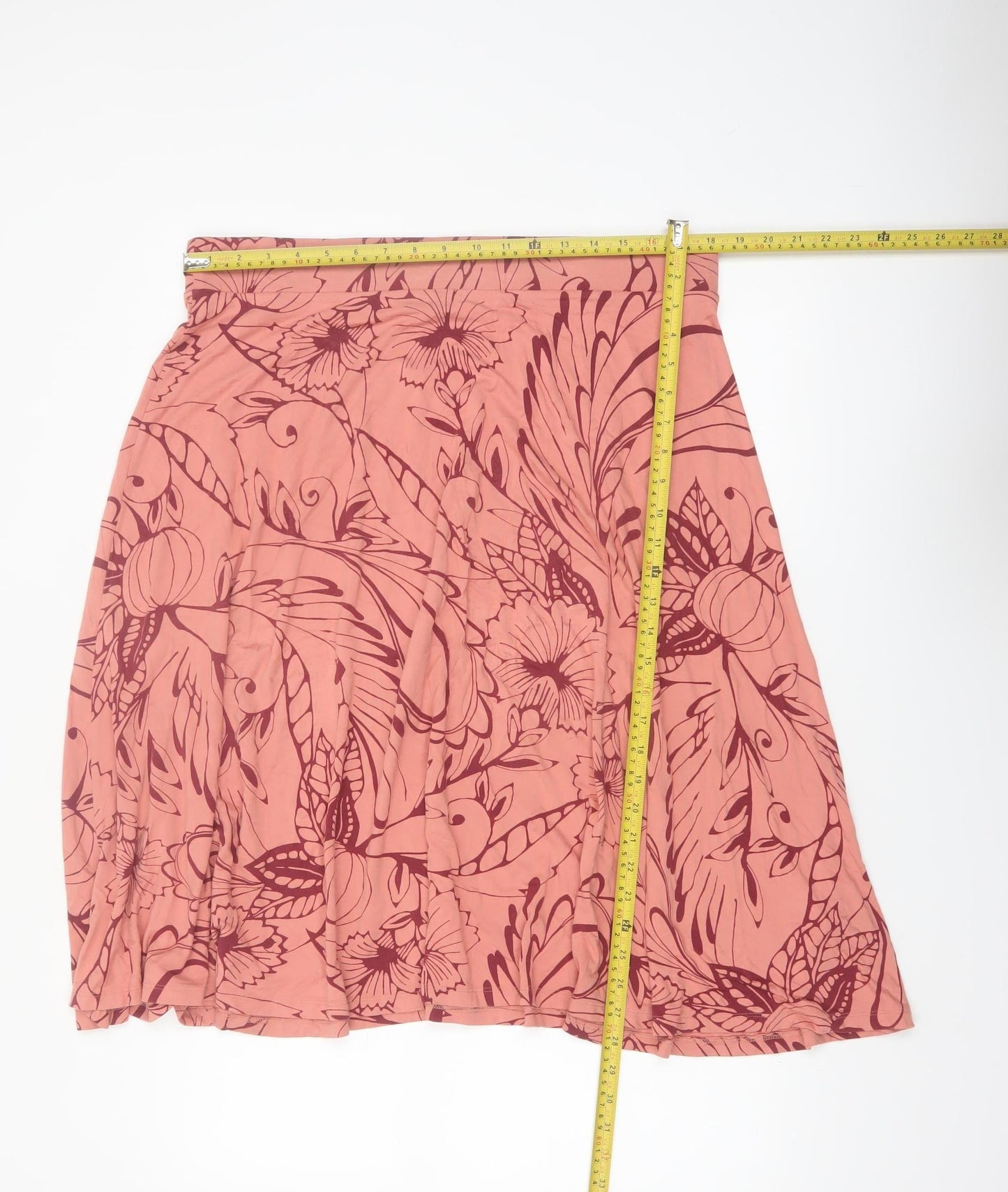 Marks and Spencer Women’s Pink Floral Jersey A-Line Skirt Size 18