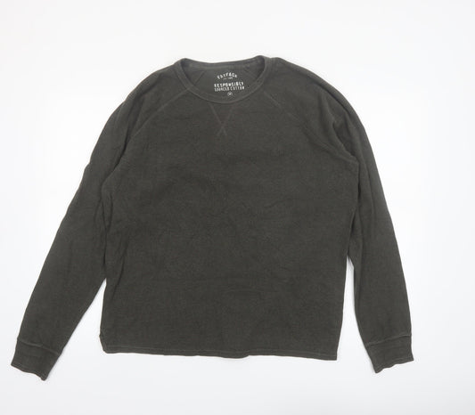 FatFace Men’s Green Cotton Long Sleeve Regular Fit Top M