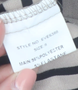Eve Seduire Womens Beige Striped Slim Fit Blazer Size 8