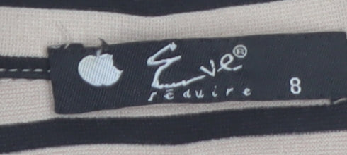 Eve Seduire Womens Beige Striped Slim Fit Blazer Size 8