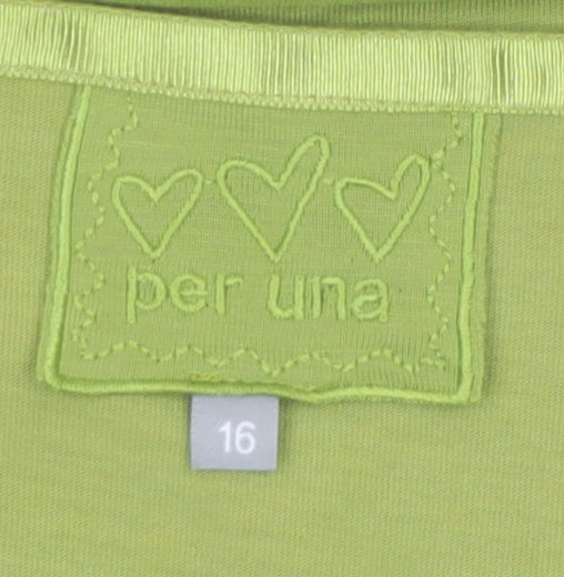 Marks and Spencer Per Una Green 3/4 Sleeve Women’s T-Shirt Size 16