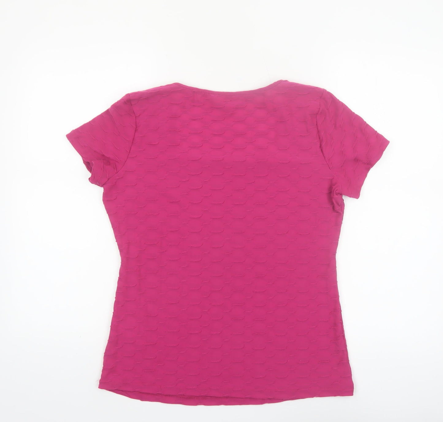 Marks and Spencer Per Una Women's Pink Square Neck Stretch T-Shirt Size 12