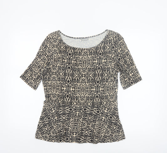 Marks and Spencer Women’s Black Animal Print Jersey Blouse UK 12