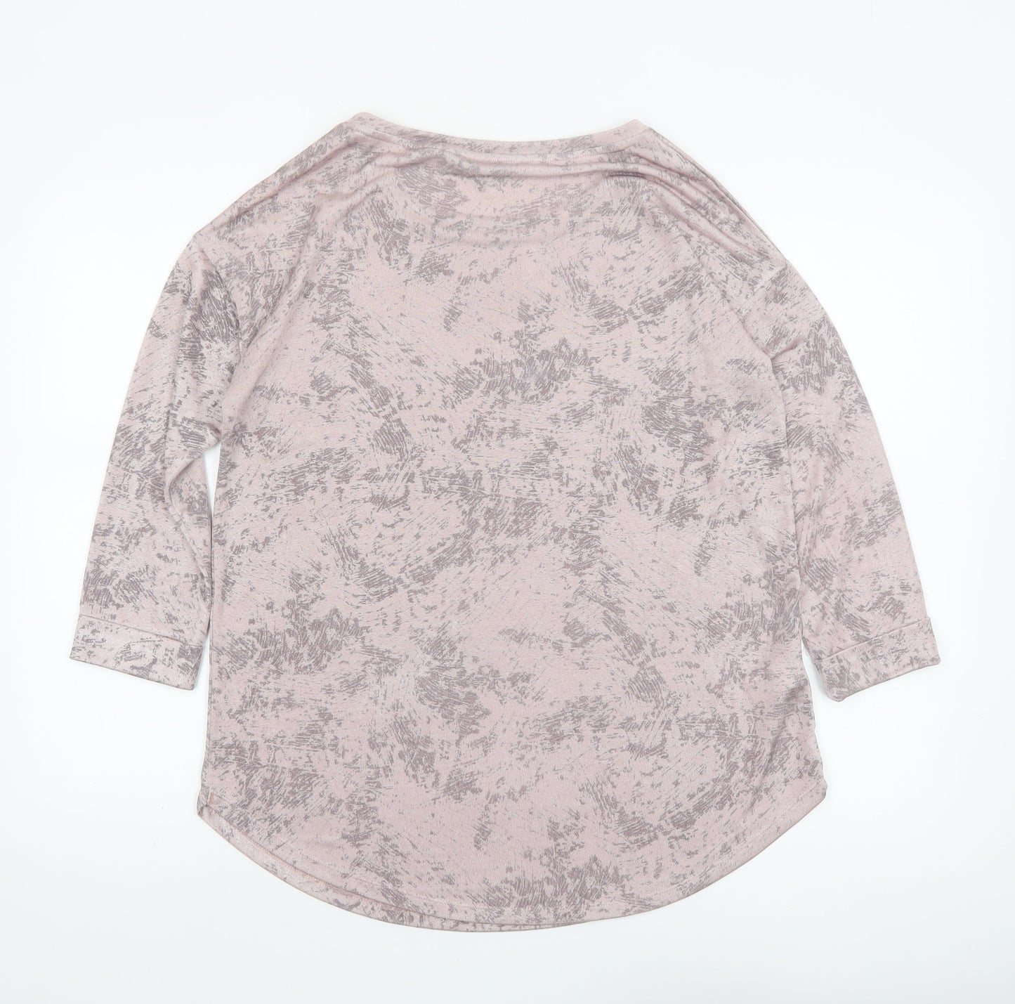 Next Women's Pink Abstract 3/4 Sleeve Jersey T-Shirt Size 12