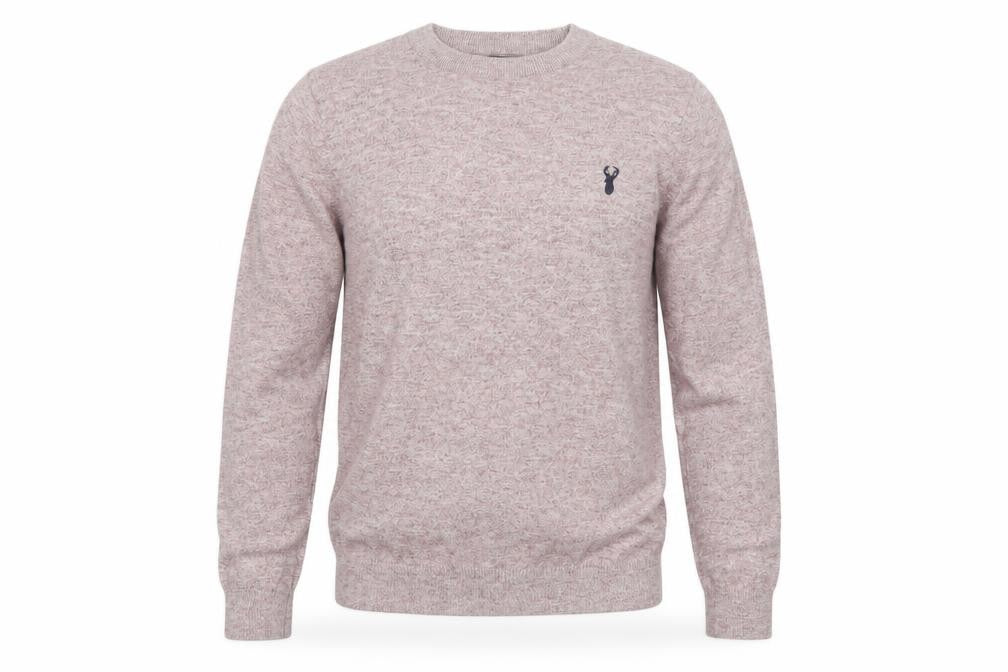 Front view of Next Men’s Pink Crew Neck Cotton Blend Jumper, size S