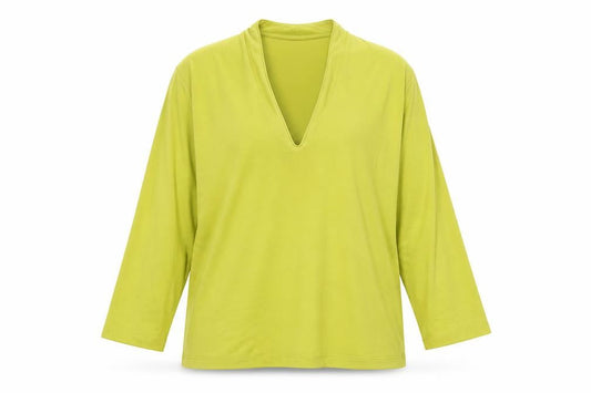 Hobbs Women's Green Viscose Tunic Blouse Size L V-Neck 3/4 Sleeve