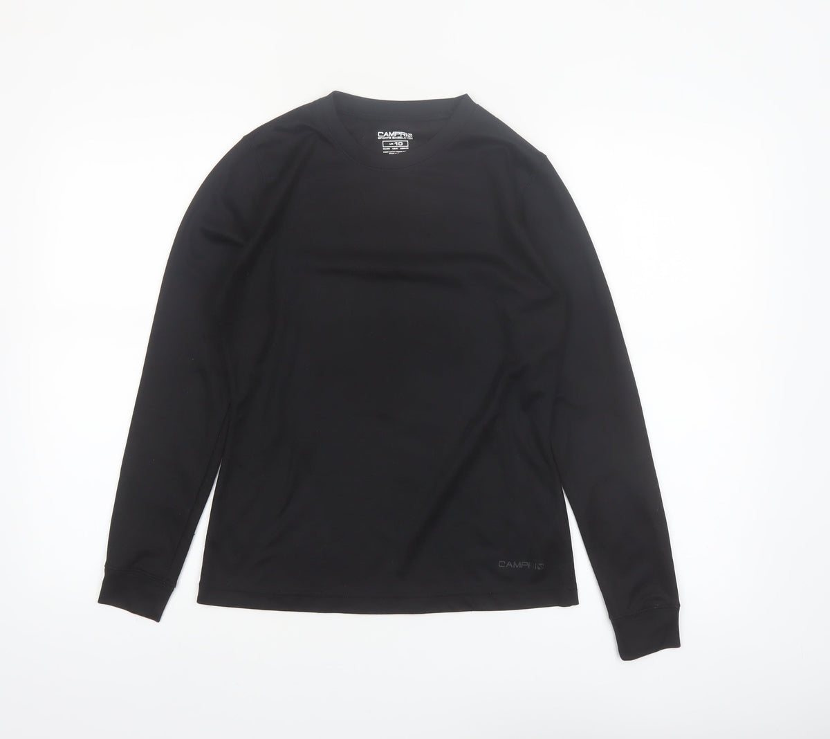 Campri Womens Black Long Sleeve Sports Baselayer Top UK 10