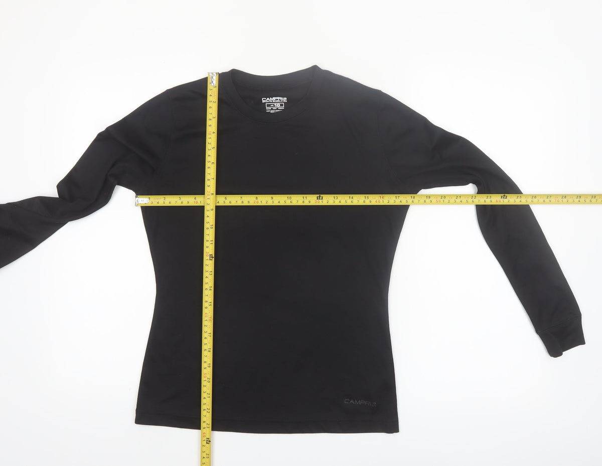 Campri Womens Black Long Sleeve Sports Baselayer Top UK 10