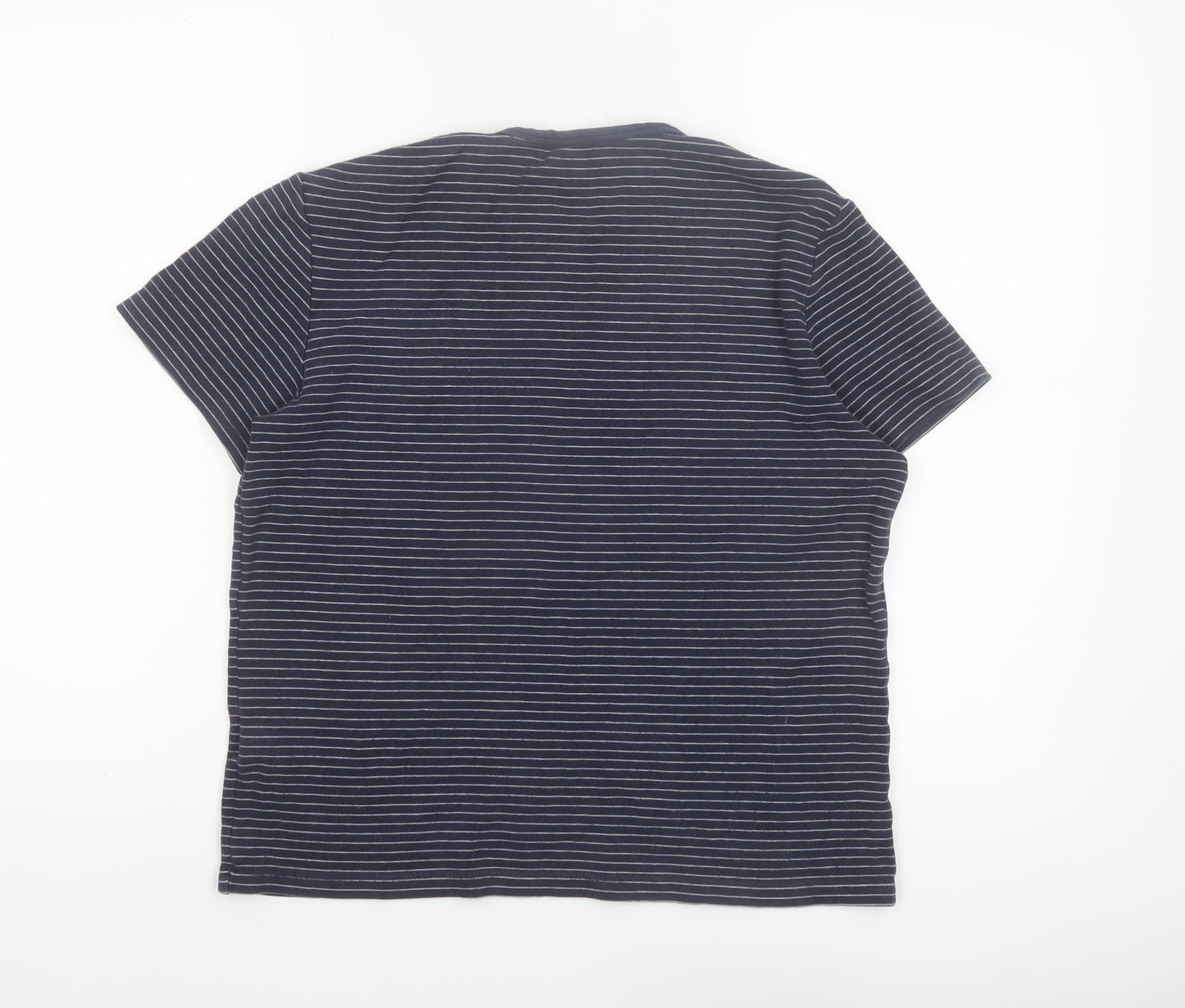 Whistles Women's Blue Striped Cotton T-Shirt XS Short Sleeve