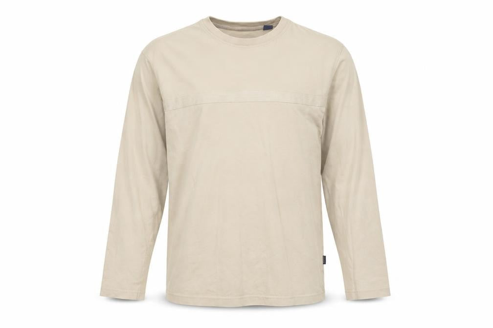 Maine New England Men’s Beige Long Sleeve Cotton Casual Top L
