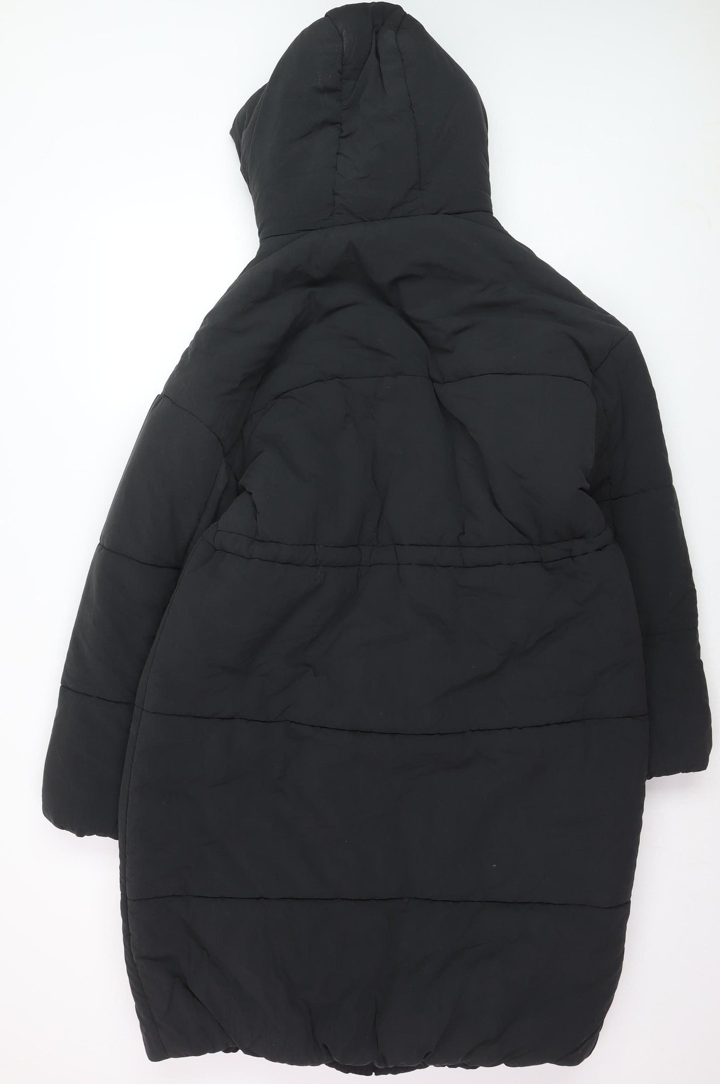 Marks and Spencer Women's Black Size 12 Long Hooded Puffer Coat
