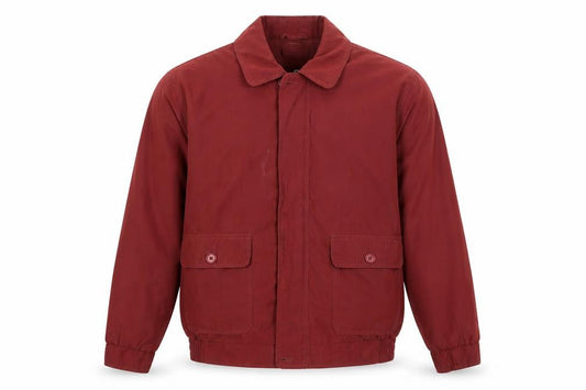 Damart Men's Red Bomber Jacket Size 38 Regular Lined Classic Style