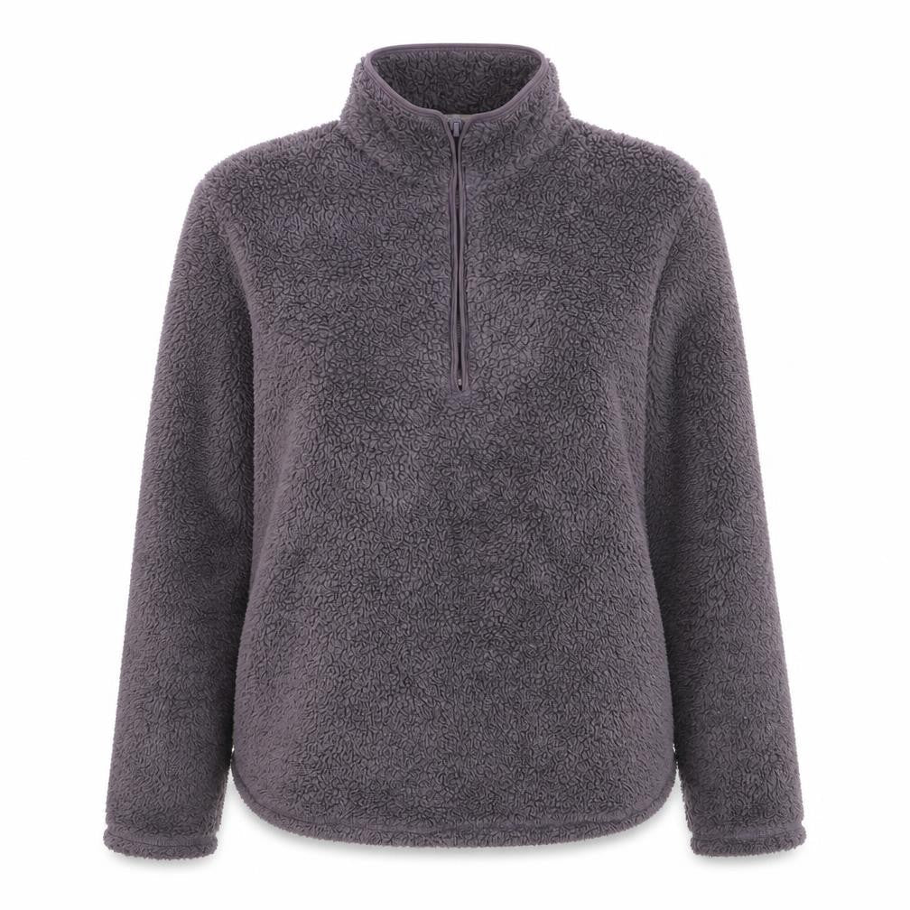 H&M Women Grey XS 1/2 Zip Fleece Pullover Sweatshirt