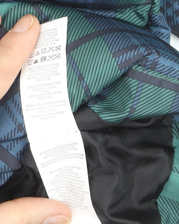 Primark Women's Green Check Puffer Jacket XL Winter Casual