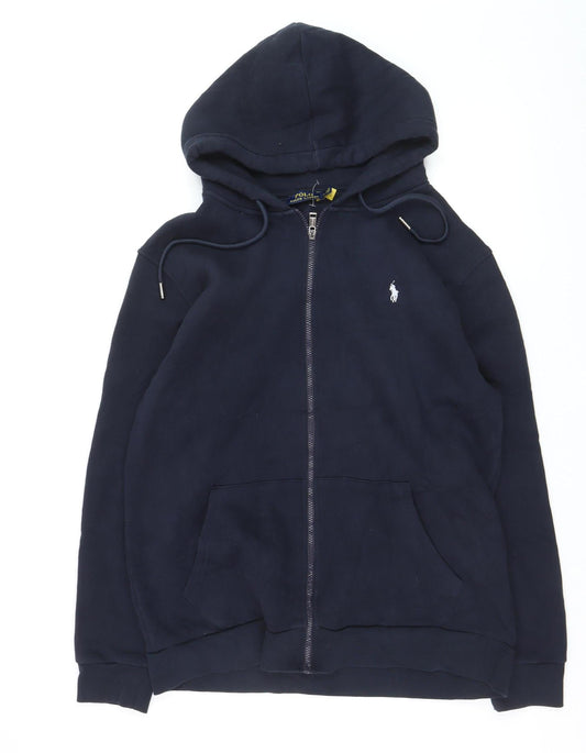 Ralph Lauren Men’s Navy Blue Full Zip Hoodie XL Cotton Fleece