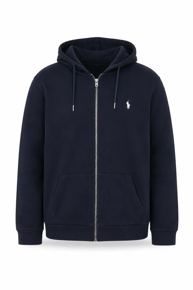 Ralph Lauren Men’s Navy Blue Full Zip Hoodie XL Cotton Fleece