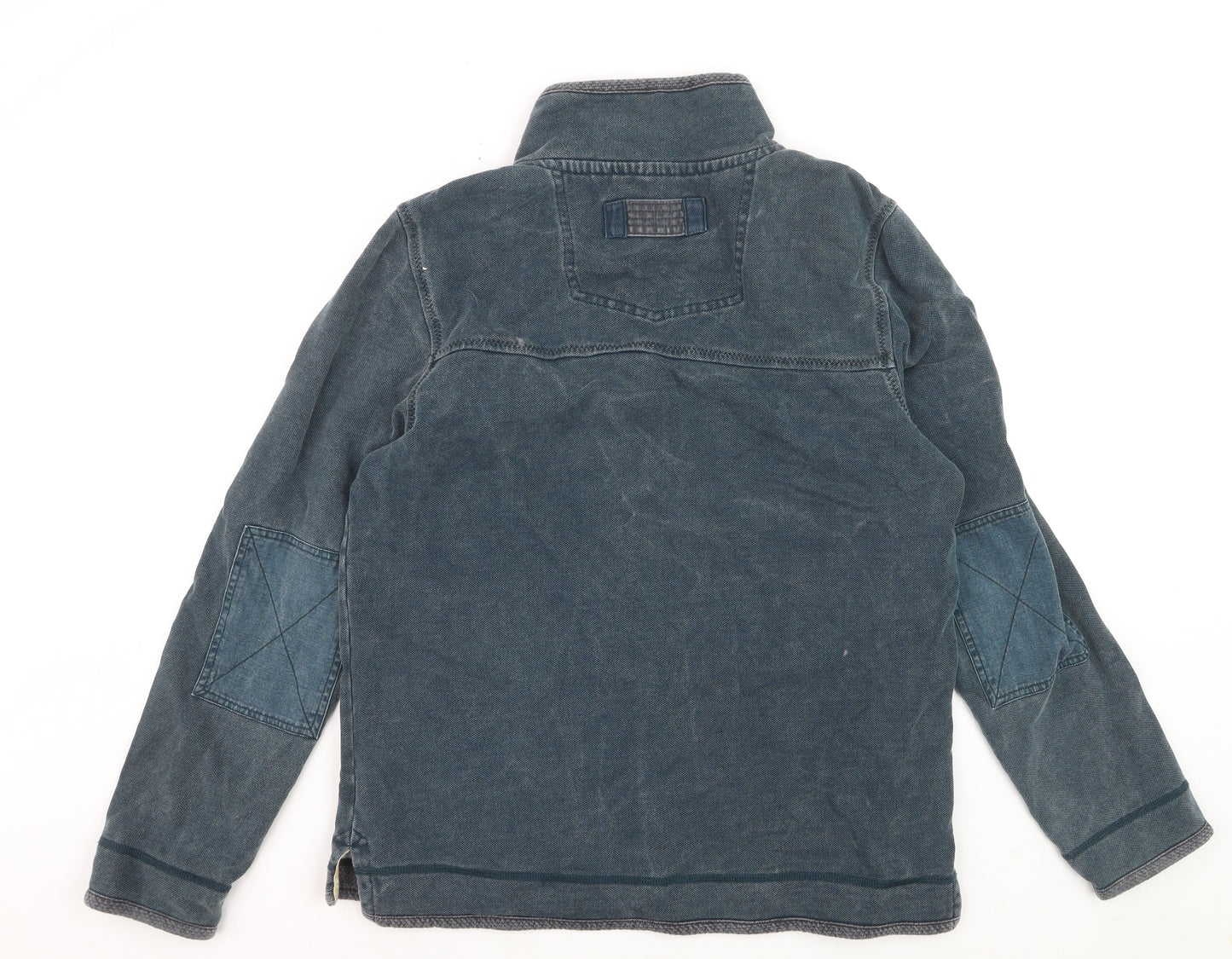 FatFace Men's Blue 1/4 Zip Cotton Henley Sweatshirt Size M