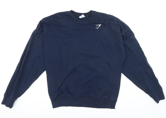 Gymshark Mens Navy Blue Crew Neck Pullover Sweatshirt S