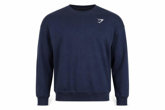 Gymshark Mens Navy Blue Crew Neck Pullover Sweatshirt S