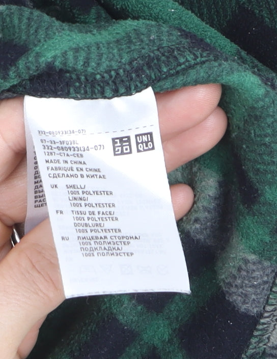 Uniqlo Men's Green Black Plaid Flannel Button-Up Shirt Size S