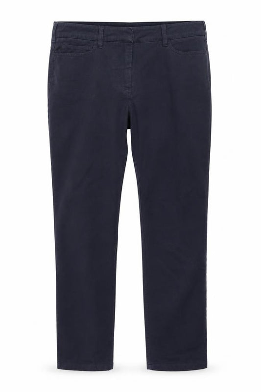 Hobbs Women's Blue Size 10 Chino Trousers Cotton Blend Slim Fit