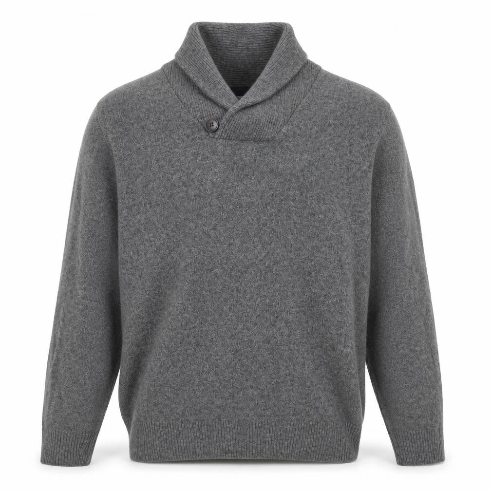 Next Men’s Grey Lambswool Shawl Collar Jumper XL Pullover