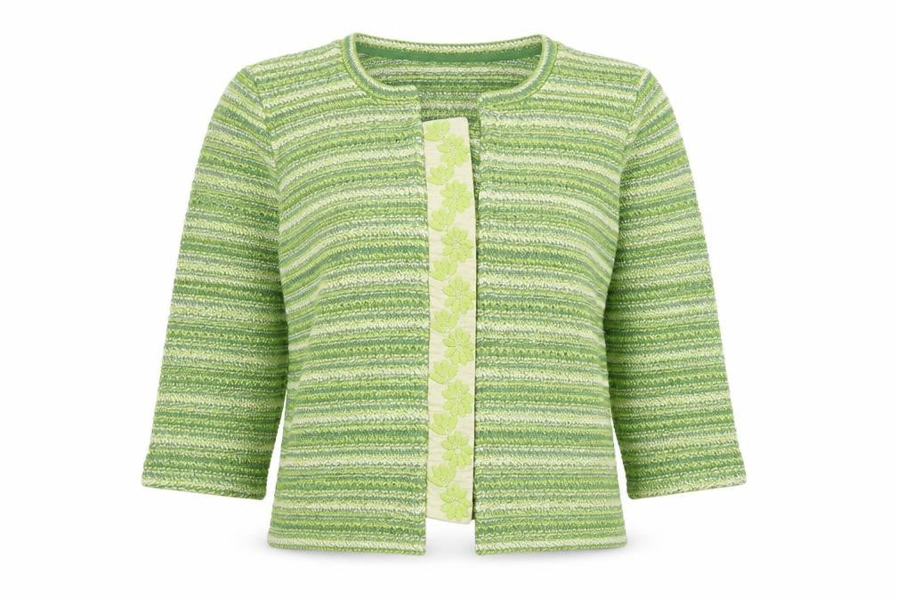 Marks & Spencer Women’s Green Striped Cardigan Medium Knit