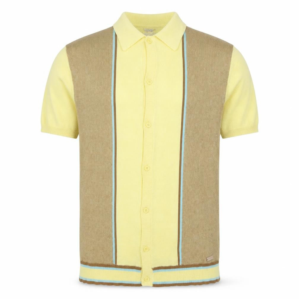 Good Vibes North Pole Contemporary Yellow Retro Men's L Polo Shirt