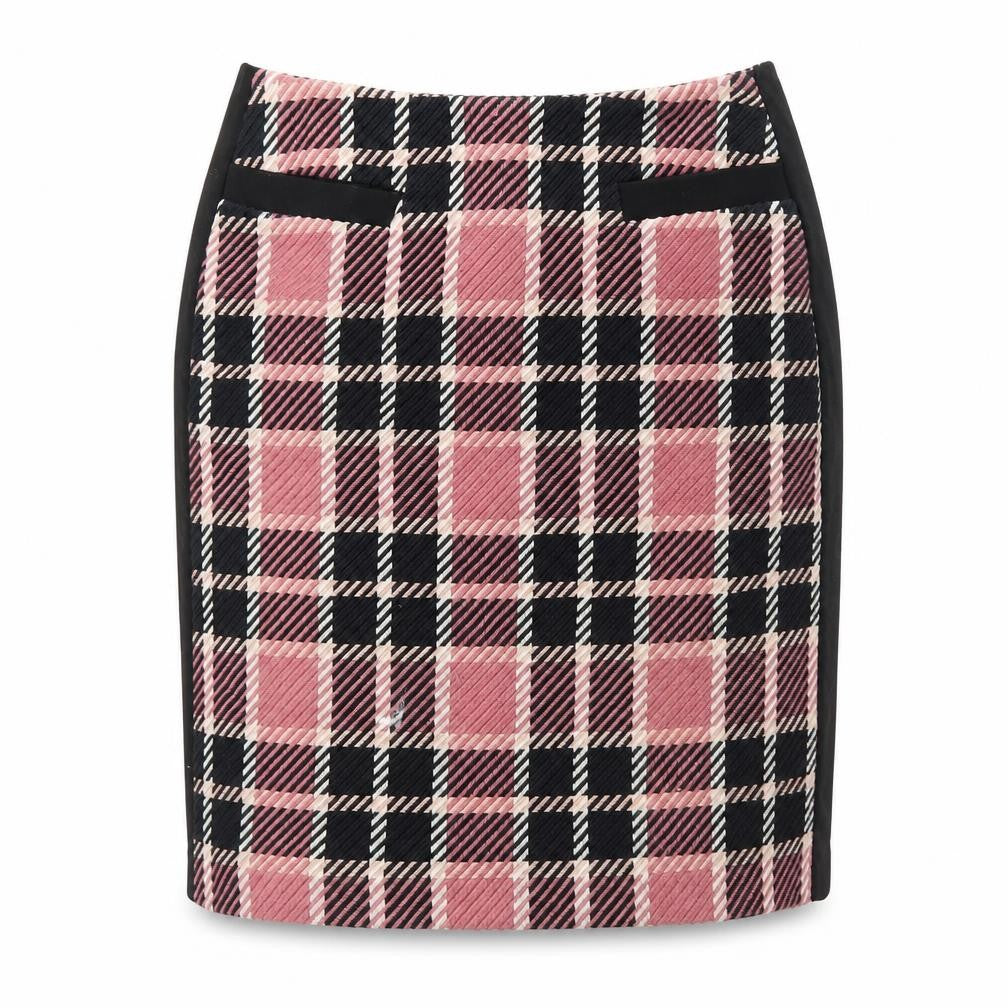 Marks & Spencer Women Pink Check Pencil Skirt Size 10 Lined