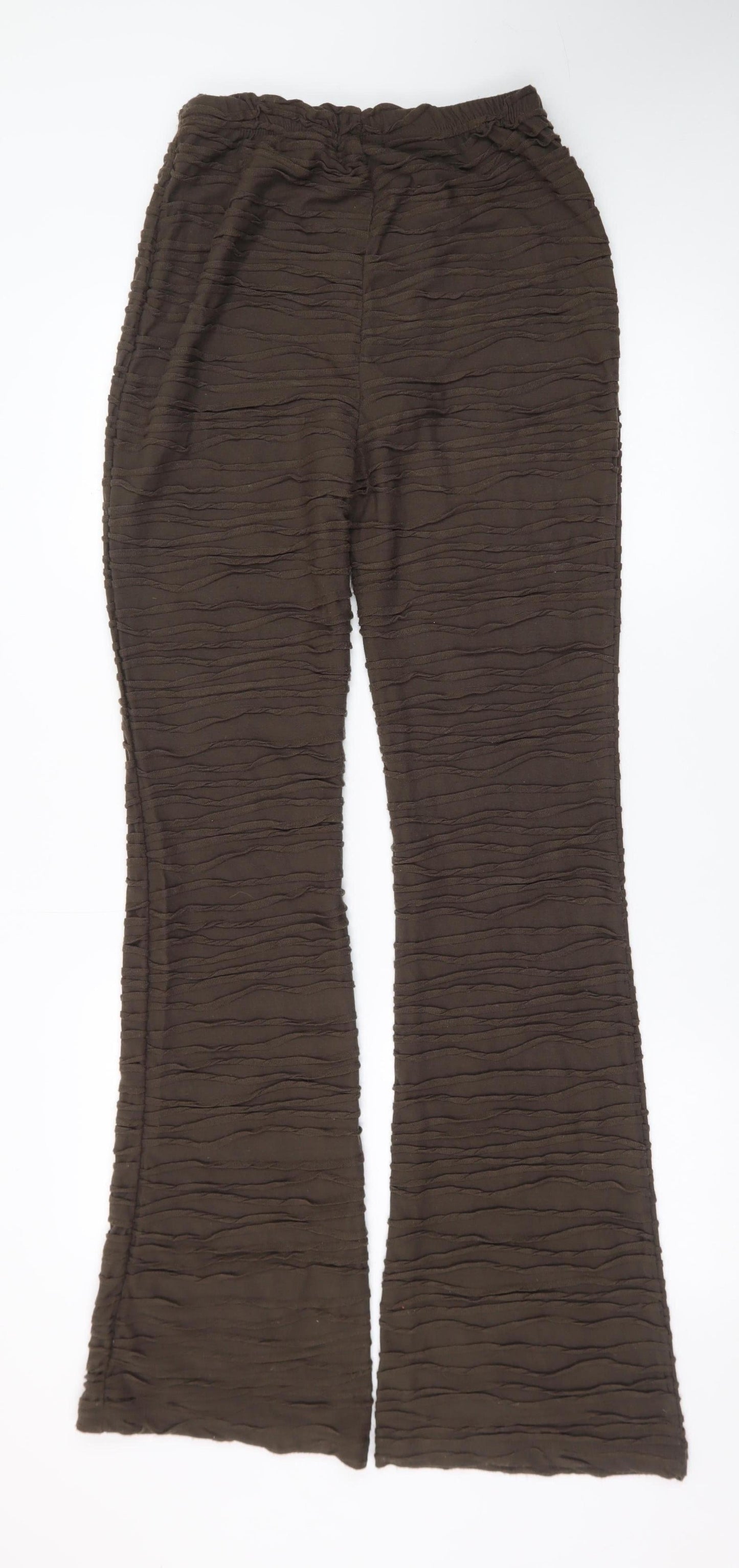PrettyLittleThing Womens Brown Flared Stretch Trousers UK 10