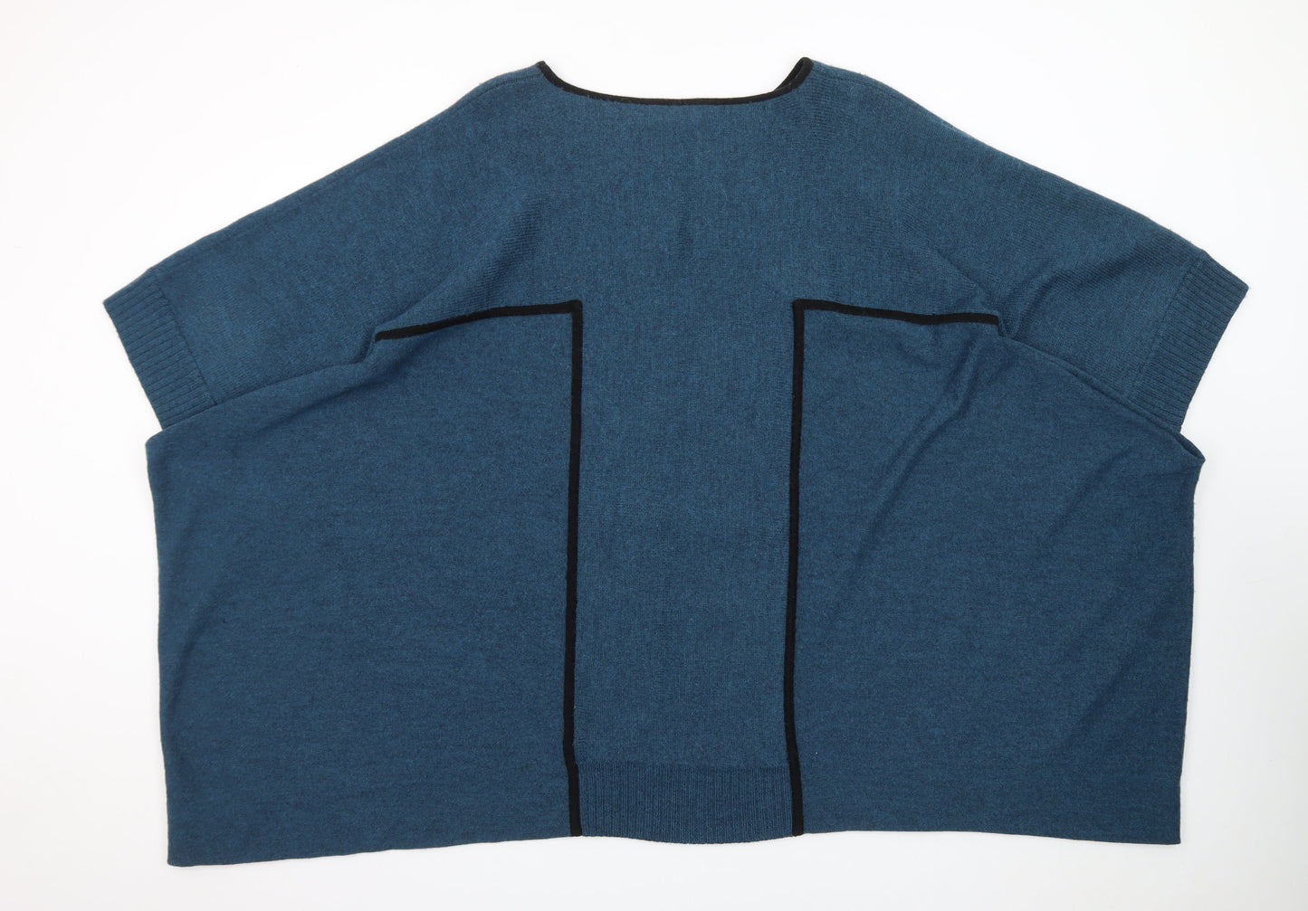 Jaeger Women’s Blue Wool Cashmere Blend Cape Jumper Size L