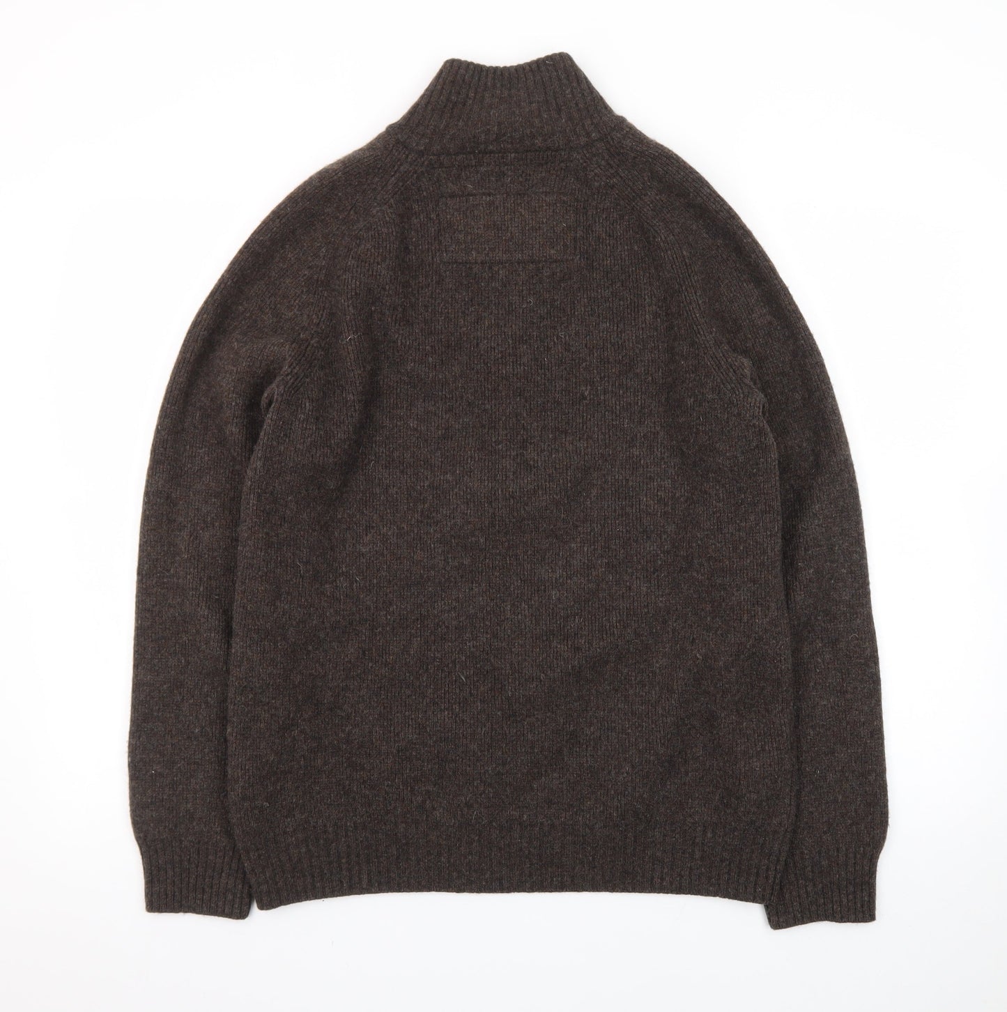 John Rocha Men’s Brown Wool Cashmere Half Zip Jumper Size M